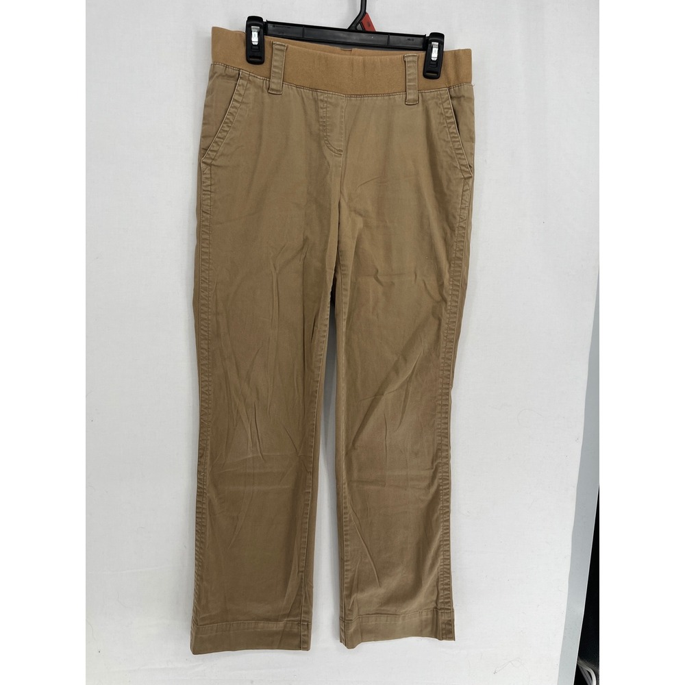 Announcements Maternity Pants Small 4/6 Mesquite Tan Straight Leg Elastic Waist
